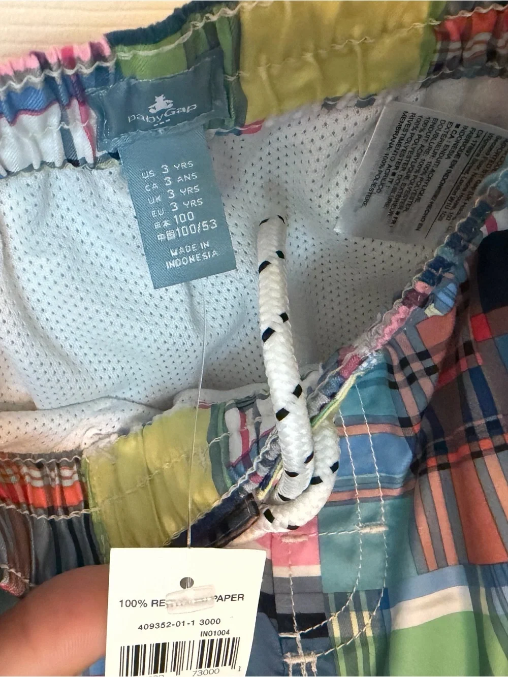NWT Baby Gap Plaid Swim Trunks | Size 3 Years | UPF 50+ (if tag confirms)